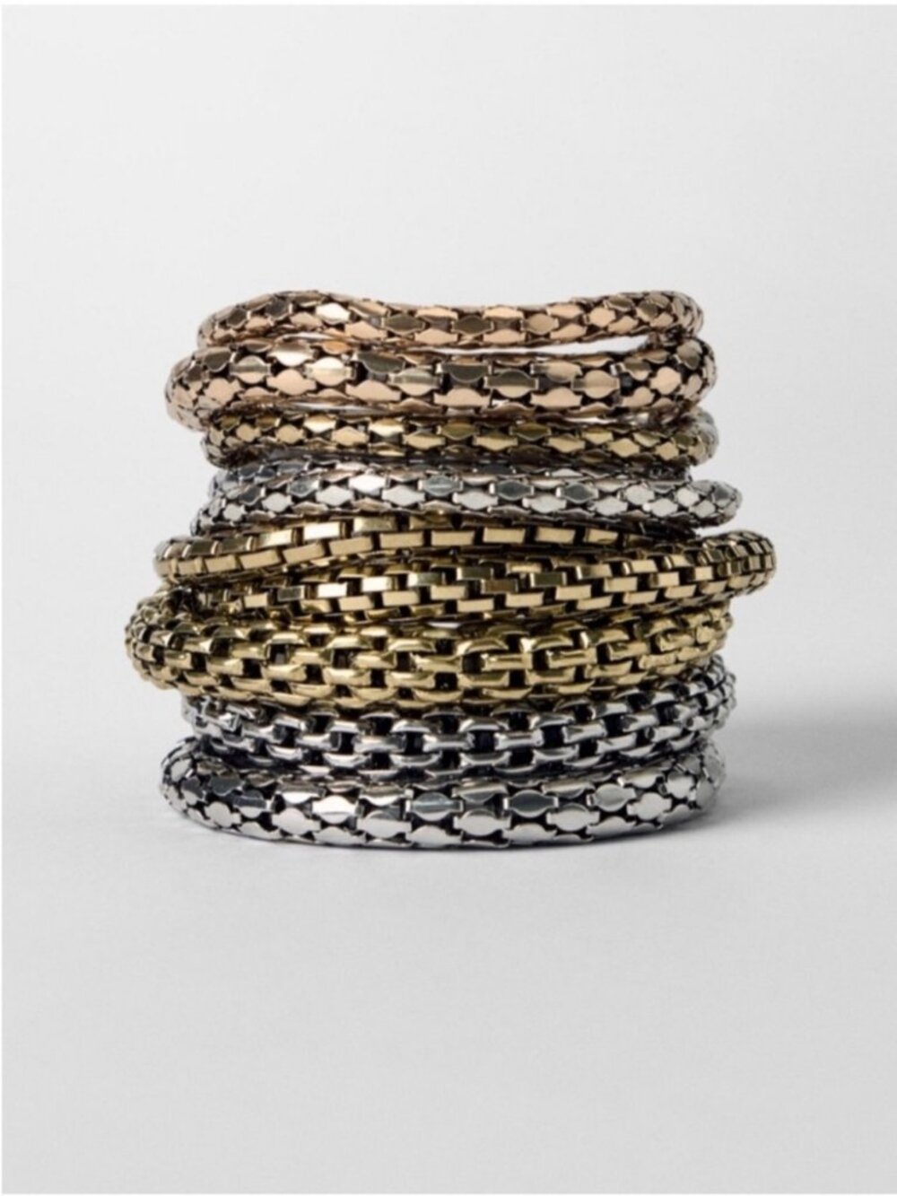 New! Gold Mixed Metal Bracelet Stack Set (7) NWOT